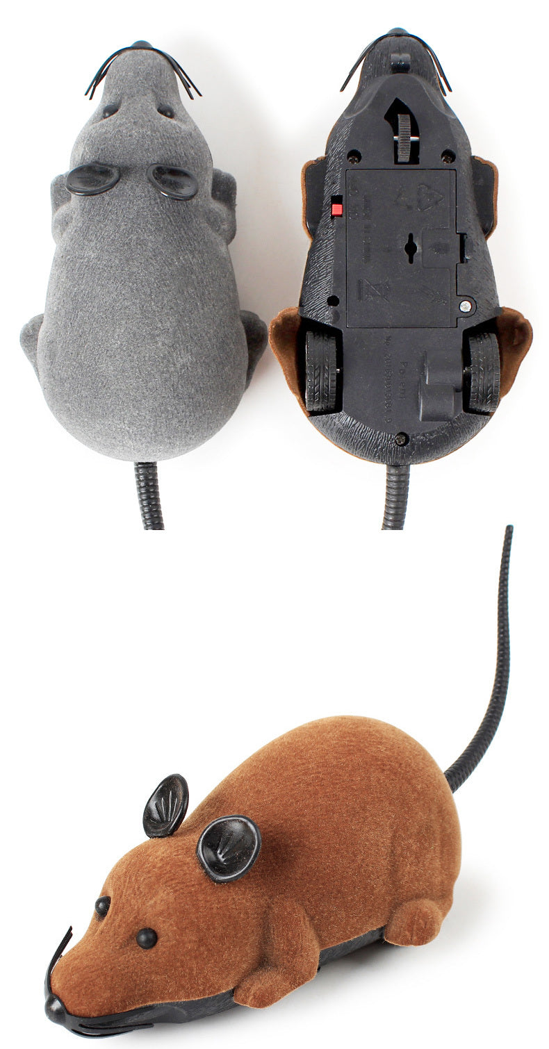 Electric Remote-Control Flocking Mouse Toy – Interactive Fun for Cats