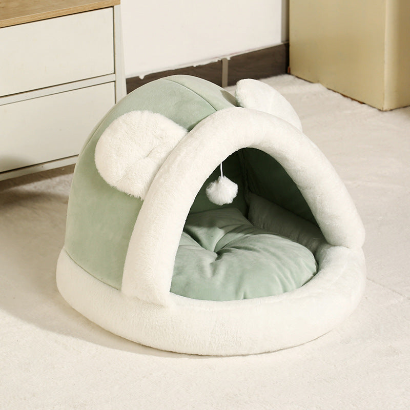 Cozy Pet Tent Cave Bed – Self-Warming Hideaway for Cats & Small Dogs