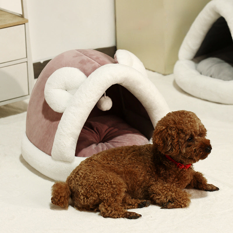 Cozy Pet Tent Cave Bed – Self-Warming Hideaway for Cats & Small Dogs