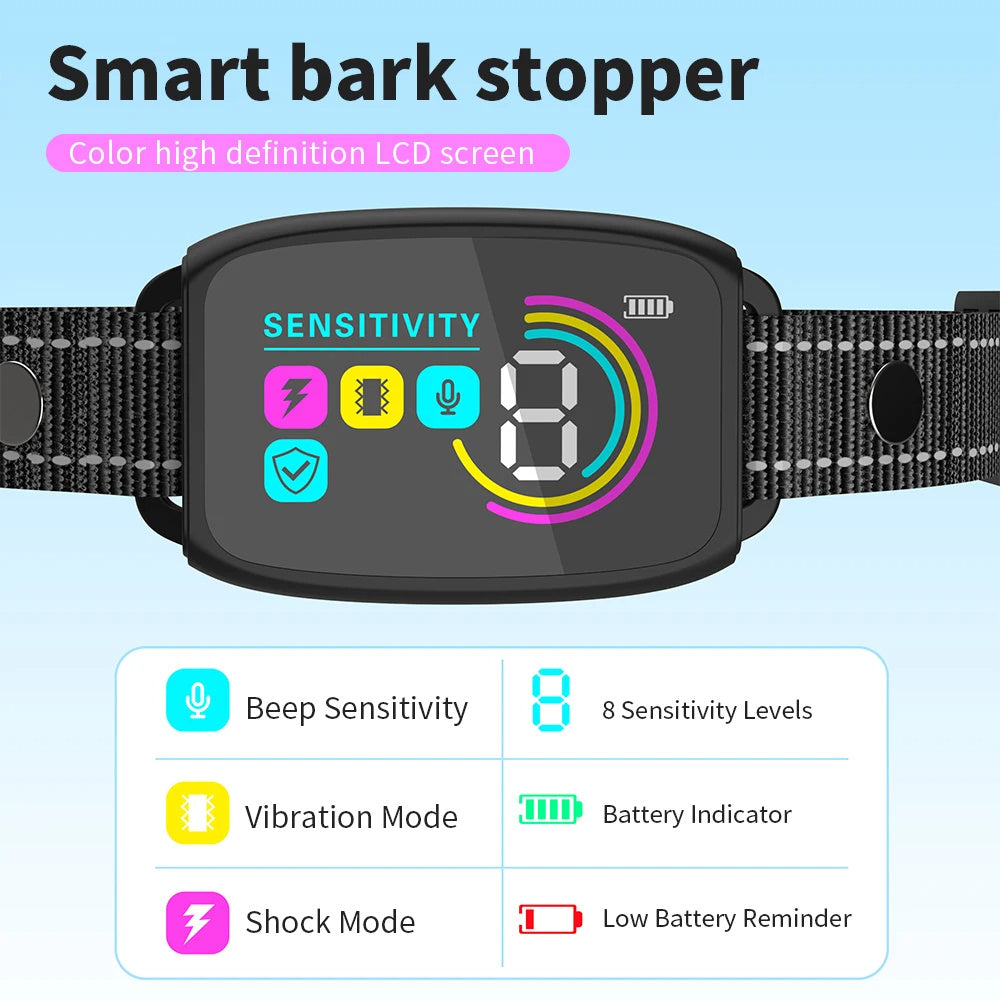 Smart Anti-Barking Dog Collar – Rechargeable & Waterproof Bark Stopper
